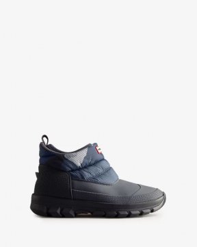 Hunter Boots | Men's Insulated Ankle Snow Boots-Glacial Cliff Black Ice Print