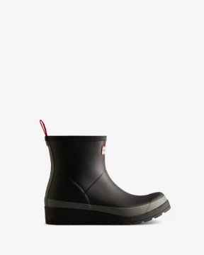 Hunter Boots | Women's Play Short Speckle Rain Boots-Black/Urban Grey