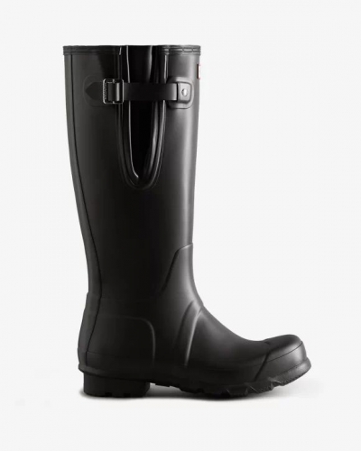 Hunter Boots | Men's Tall Side Adjustable Rain Boots-Black