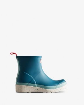 Hunter Boots | Women's Play Short Speckle Rain Boots-Opaline Blue/Birdseye Blue