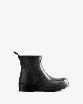 Hunter Boots | Women's Play Short Starcloud Glitter Rain Boots-Black