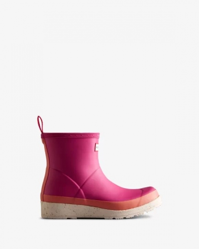 Hunter Boots | Women's Play Short Speckle Rain Boots-Prismatic Pink/Rough Pink