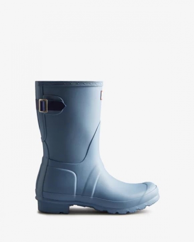 Hunter Boots | Women's Short Back Adjustable Rain Boots-Bouvet Blue/Balder Blue