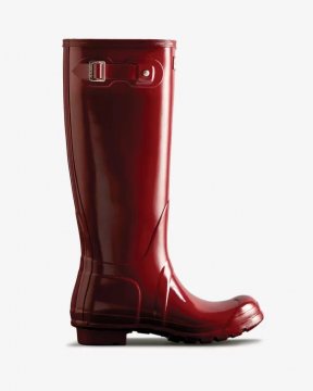 Hunter Boots | Women's Original Tall Gloss Rain Boots-Fall Red