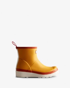 Hunter Boots | Women's Play Short Rain Boots-Nomad Orange/Rorbu Rust/White Willow