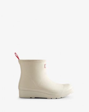 Hunter Boots | Women's Play Vegan Shearling Insulated Short Rain Boots-White Willow