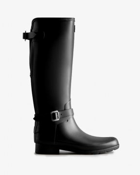 Hunter Boots | Women's Refined Slim Fit Adjustable Tall Rain Boots-Black