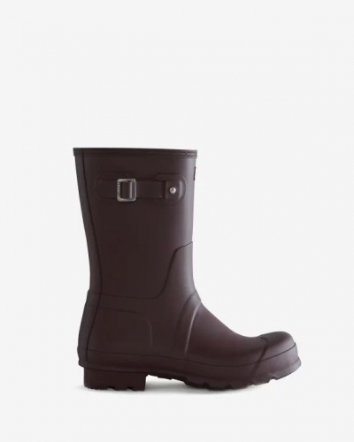 Hunter Boots | Men's Original Short Rain Boots-Ruskea Brown