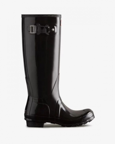 Hunter Boots | Women's Original Tall Gloss Rain Boots-Black