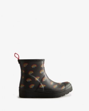 Hunter Boots | Women's Play Short Mini Rainbow Rain Boots-Mini Rainbow Print