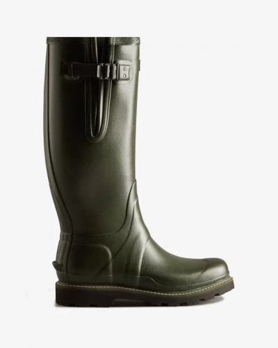 Hunter Boots | Men's Balmoral Side Adjustable Rain Boots-Dark Olive
