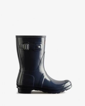 Hunter Boots | Women's Original Short Gloss Rain Boots-Navy
