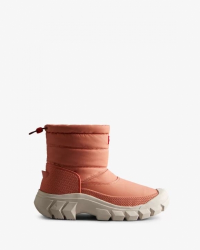 Hunter Boots | Women's Intrepid Insulated Short Snow Boots-Rough Pink/White Willow