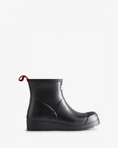 Hunter Boots | Women's Play Short Pearlized Rain Boots-Black