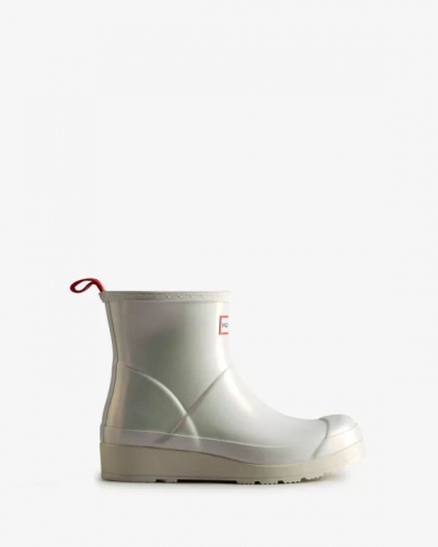 Hunter Boots | Women's Play Short Pearlized Rain Boots-Silver