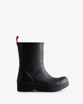 Hunter Boots | Men's Play Vegan Shearling Insulated Mid-Height Rain Boots-Black