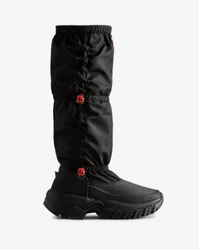 Hunter Boots | Women's Wanderer Insulated Tall Slouch Snow Boots-Black