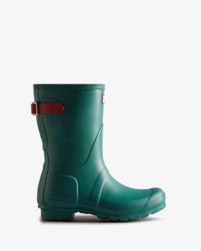 Hunter Boots | Women's Short Back Adjustable Rain Boots-Loch Awe Blue/Glenmore Rose
