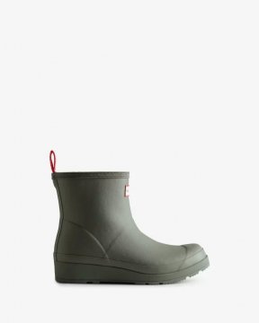 Hunter Boots | Women's Play Vegan Shearling Insulated Short Rain Boots-Urban Grey