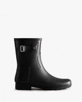 Hunter Boots | Women's Refined Slim Fit Short Rain Boots-Black