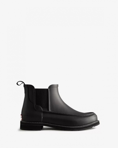 Hunter Boots | Men's Refined Moc Toe Chelsea Boots-Black
