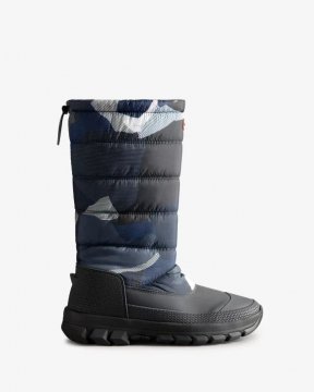 Hunter Boots | Men's Insulated Tall Snow Boots-Glacial Cliff Black Ice Print