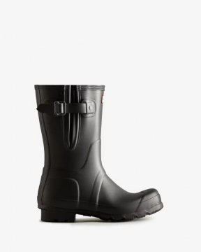 Hunter Boots | Men's Short Side Adjustable Rain Boots-Black