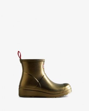 Hunter Boots | Women's Play Short Pearlized Rain Boots-Gold