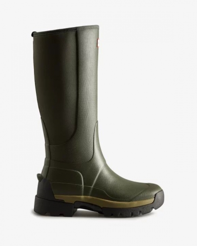 Hunter Boots | Women's Balmoral Field Hybrid Tall Rain Boots-Dark Olive