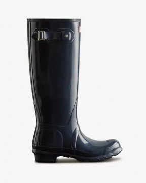 Hunter Boots | Women's Original Tall Gloss Rain Boots-Navy