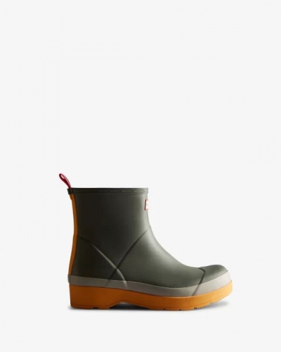 Hunter Boots | Men's Play Short Rain Boots-Urban Grey/Zinc/Nomad Orange