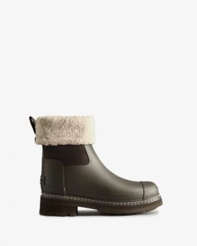Hunter Boots | Women's Refined Stitch Roll Top Vegan Shearling Boots-Bitter Chocolate