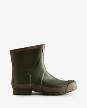 Hunter Boots | Men's Gardener Short Rain Boots-Dark Olive/Clay