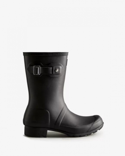 Hunter Boots | Women's Tour Foldable Short Rain Boots-Black