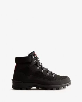 Hunter Boots | Men's Explorer Insulated Lace-Up Commando Boots-Black