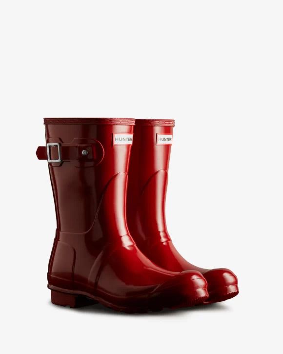 Hunter Boots | Women's Original Short Gloss Rain Boots-Military Red