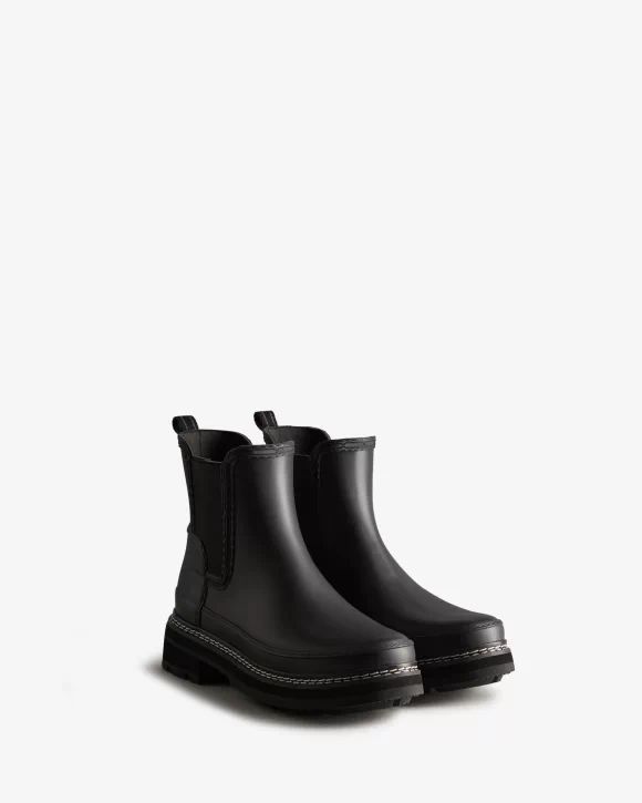 Hunter Boots | Women's Refined Stitch Detail Chelsea Boots-Black