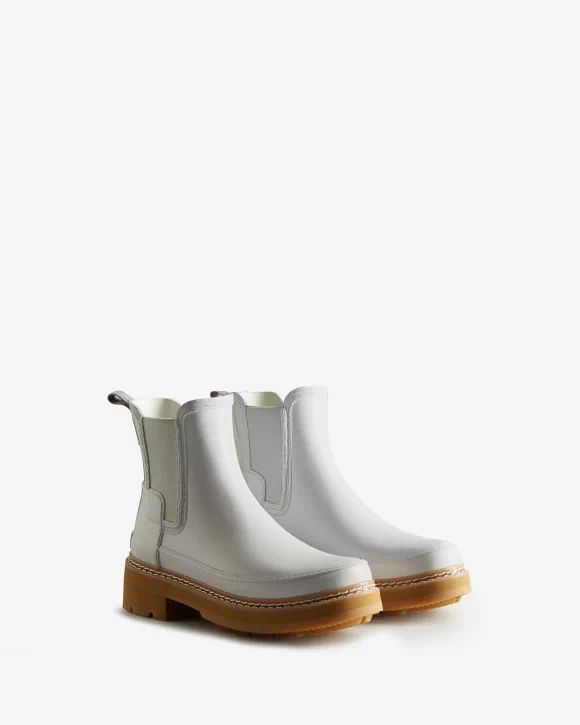 Hunter Boots | Women's Refined Stitch Detail Chelsea Boots-Spurrey White
