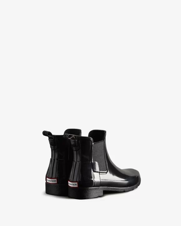 Hunter Boots | Women's Refined Gloss Slim Fit Chelsea Boot-Black