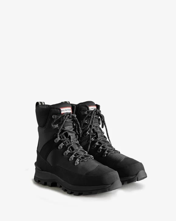 Hunter Boots | Men's Insulated Recycled Polyester Commando Boots-Black