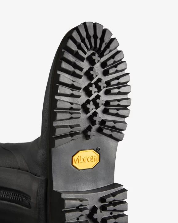 Hunter Boots | Women's Balmoral Commando Rubber Zip Tall Rain Boots-Black