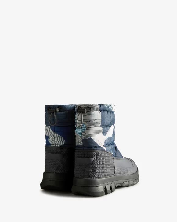 Hunter Boots | Men's Insulated Short Snow Boots-Glacial Cliff Black Ice Print