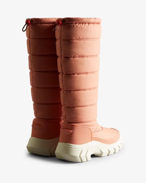 Hunter Boots | Women's Intrepid Insulated Tall Snow Boots-Rough Pink/White Willow