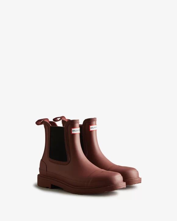 Hunter Boots | Women's Commando Chelsea Boots-Muted Berry