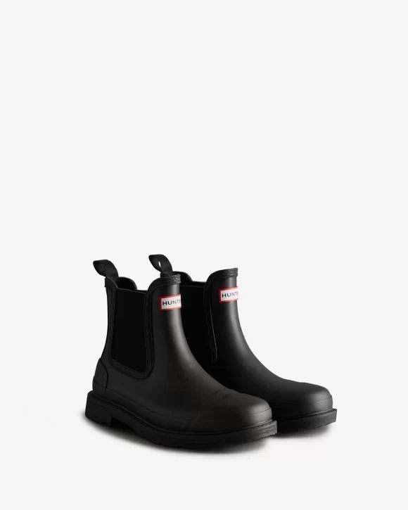 Hunter Boots | Women's Commando Chelsea Boots-Black
