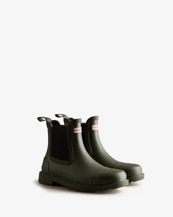 Hunter Boots | Women's Commando Chelsea Boots-Dark Olive