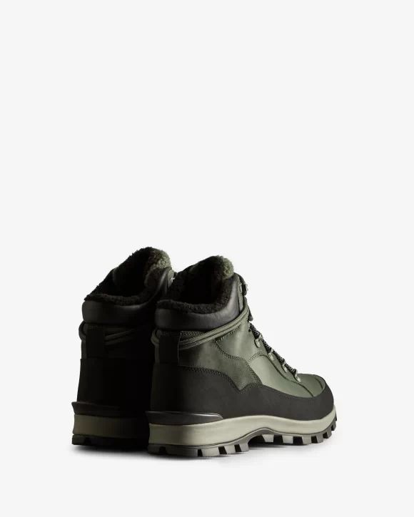Hunter Boots | Men's Explorer Insulated Lace-Up Leather Commando Boots-Olive/Black